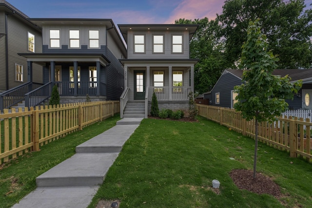 301B Oriel Ave, Nashville, TN 37210 - view of front of property featuring covered porch and board and batten siding
