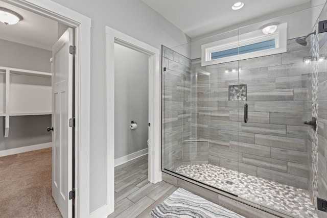 512 River Watch Way, Winchester, TN 37398 - bathroom featuring a shower stall, baseboards, and toilet