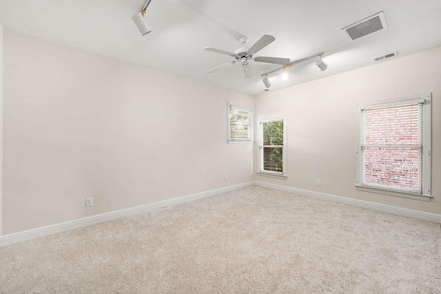 316 Whitworth Way, Nashville, TN 37205 - empty room featuring track lighting, carpet flooring, baseboards, and ceiling fan