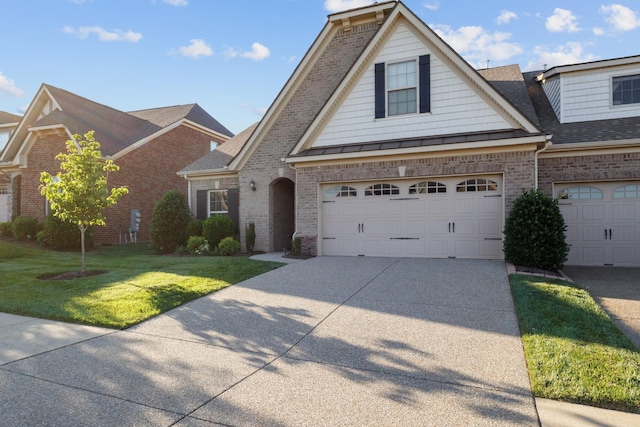 864 Meadowcrest Way Unit 823, Lebanon, TN 37090 - view of front of home with brick siding, driveway, a front yard, and a garage