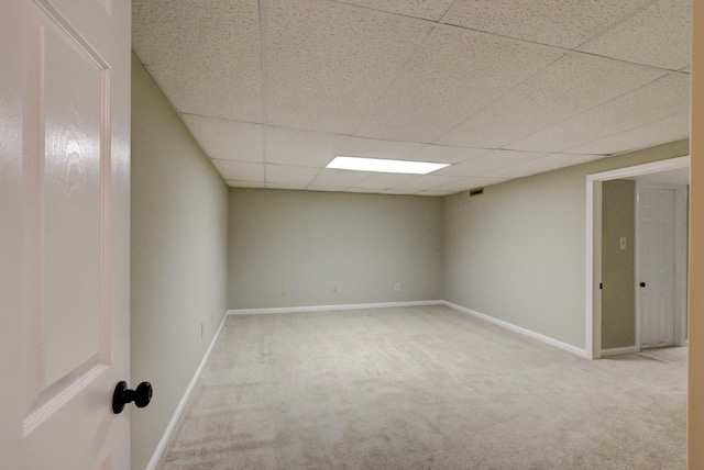 339 Thompson Ln, Clarksville, TN 37040 - empty room with light carpet, a drop ceiling, and baseboards