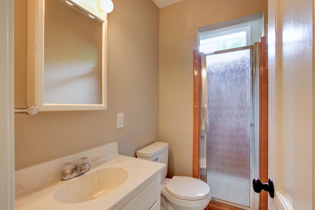 339 Thompson Ln, Clarksville, TN 37040 - bathroom featuring vanity, toilet, and a shower with shower door