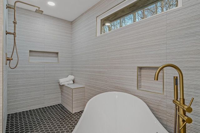6611 Ellesmere Rd, Nashville, TN 37205 - bathroom with tiled shower and a soaking tub