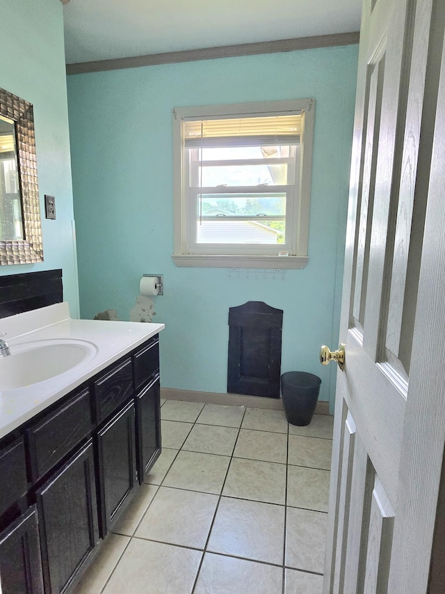 118 Bone Cave Rd, Rock Island, TN 38581 - bathroom featuring tile patterned floors, vanity, and baseboards