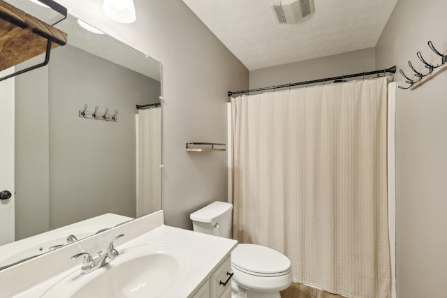 2277 Belotes Ferry Rd, Lebanon, TN 37087 - bathroom with toilet, vanity, and a shower with curtain