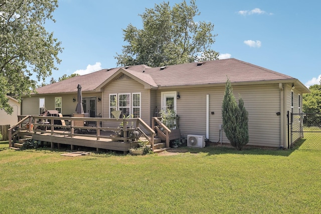 2277 Belotes Ferry Rd, Lebanon, TN 37087 - rear view of property with a wooden deck and ac unit
