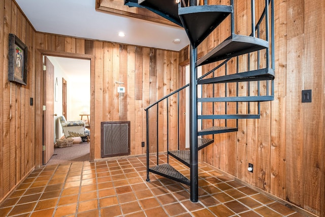 556 Lakeshore Dr, Old Hickory, TN 37138 - stairs featuring wooden walls and recessed lighting