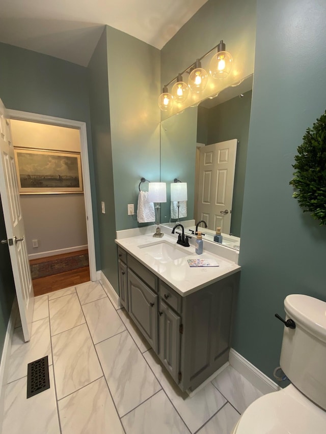 415 Ashley Ln, Kingston Springs, TN 37082 - bathroom with vanity and marble finish flooring