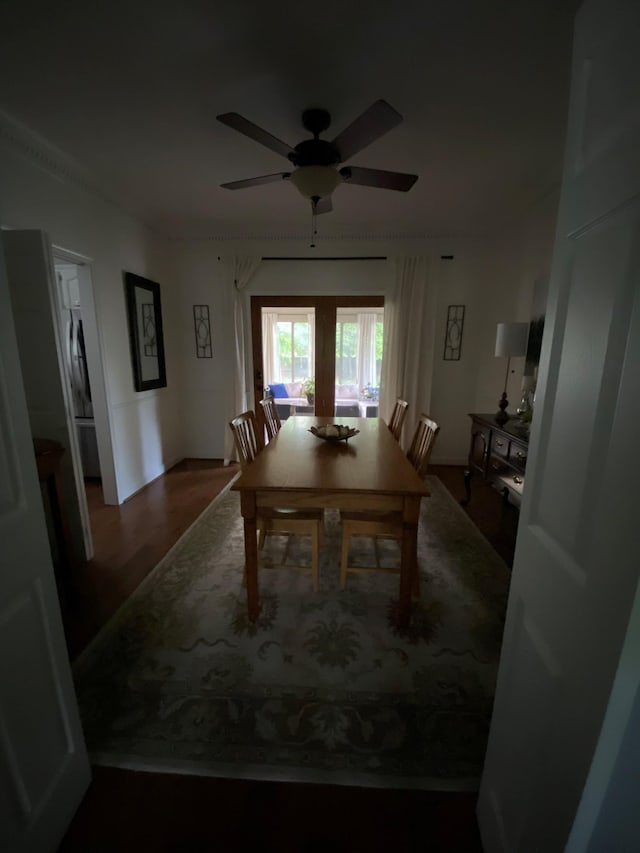 415 Ashley Ln, Kingston Springs, TN 37082 - dining space featuring a ceiling fan and wood finished floors