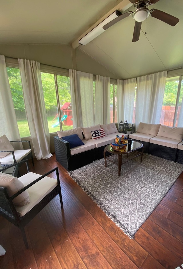 415 Ashley Ln, Kingston Springs, TN 37082 - living room featuring hardwood / wood-style floors and a ceiling fan