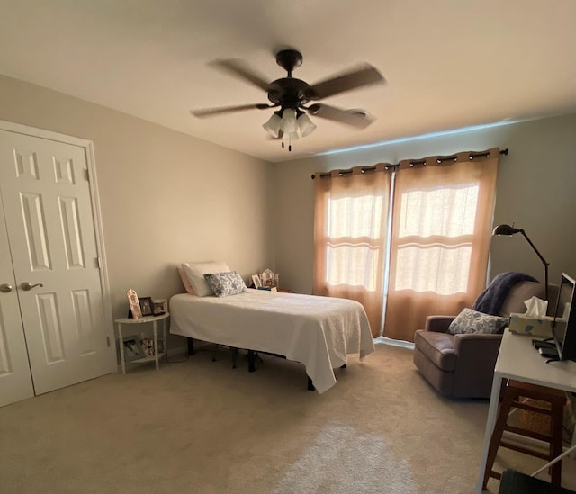 415 Ashley Ln, Kingston Springs, TN 37082 - bedroom featuring light colored carpet and a ceiling fan
