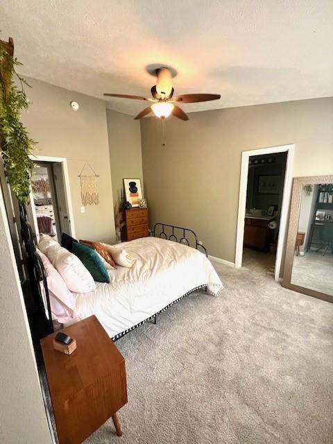 1011 Wolves Den Pl, Murfreesboro, TN 37128 - bedroom with carpet, connected bathroom, baseboards, and a ceiling fan