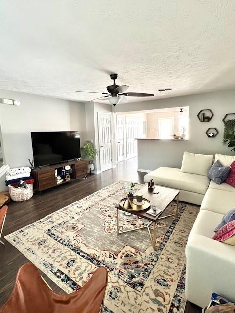 1011 Wolves Den Pl, Murfreesboro, TN 37128 - living room featuring a ceiling fan and wood finished floors