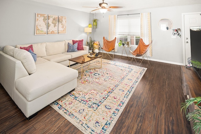 1011 Wolves Den Pl, Murfreesboro, TN 37128 - living room with ceiling fan and wood finished floors