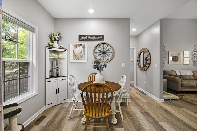 103 Lockhart St, Dickson, TN 37055 - dining space featuring wood finished floors, baseboards, and recessed lighting