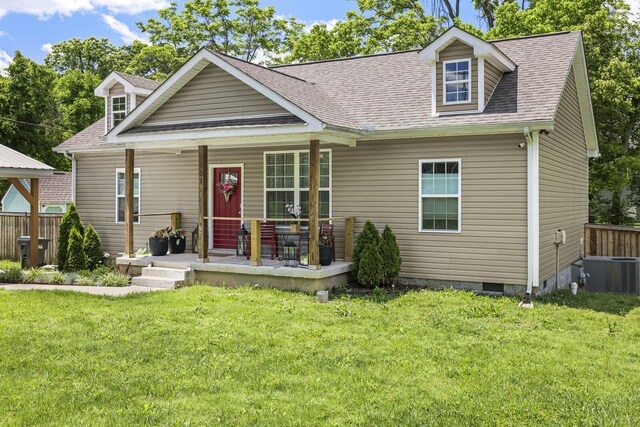 103 Lockhart St, Dickson, TN 37055 - view of front facade featuring a shingled roof, central AC unit, and a porch