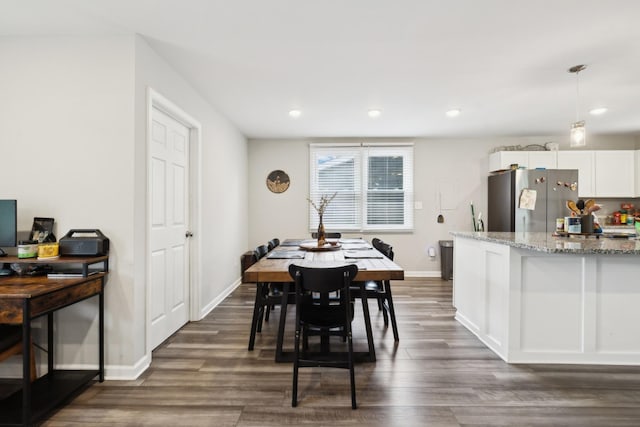 176 Morningside Dr, La Vergne, TN 37086 - dining room featuring baseboards, dark wood-style flooring, and recessed lighting