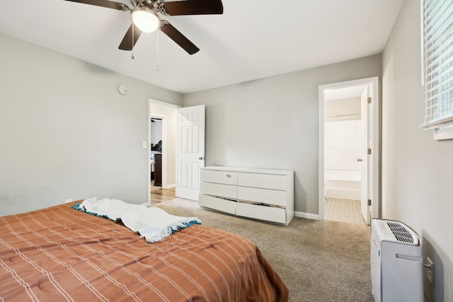 176 Morningside Dr, La Vergne, TN 37086 - bedroom featuring carpet, a ceiling fan, and connected bathroom