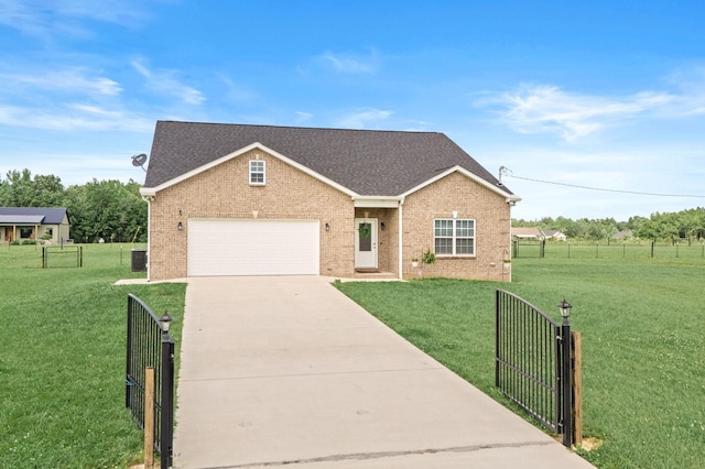 1130 Ferrells Loop Rd, Beechgrove, TN 37018 - view of front of property with brick siding, driveway, an attached garage, and a shingled roof
