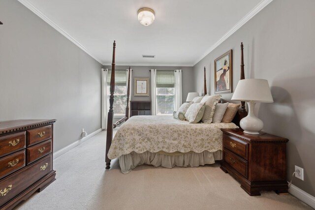 2305 Black Fox Ct, Murfreesboro, TN 37127 - bedroom featuring crown molding, baseboards, and light carpet