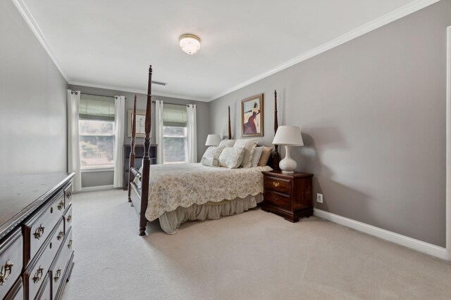 2305 Black Fox Ct, Murfreesboro, TN 37127 - bedroom with ornamental molding, light carpet, and baseboards