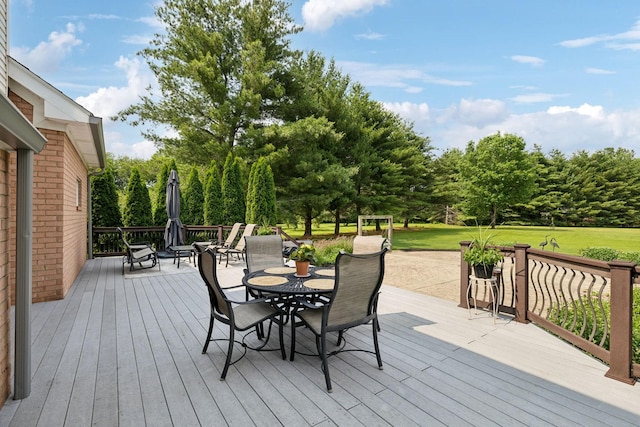 2305 Black Fox Ct, Murfreesboro, TN 37127 - wooden terrace with outdoor dining space