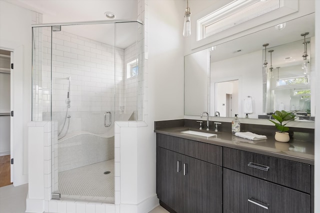 814A Horner Ave, Nashville, TN 37204 - full bath with baseboards, a stall shower, vanity, and plenty of natural light