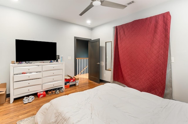 3802B Hutson Ave, Nashville, TN 37216 - bedroom featuring wood finished floors, ceiling fan, and recessed lighting