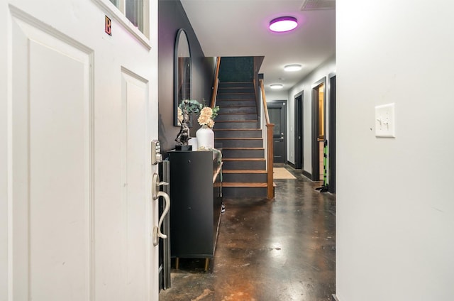 3802B Hutson Ave, Nashville, TN 37216 - hallway featuring finished concrete flooring and stairs
