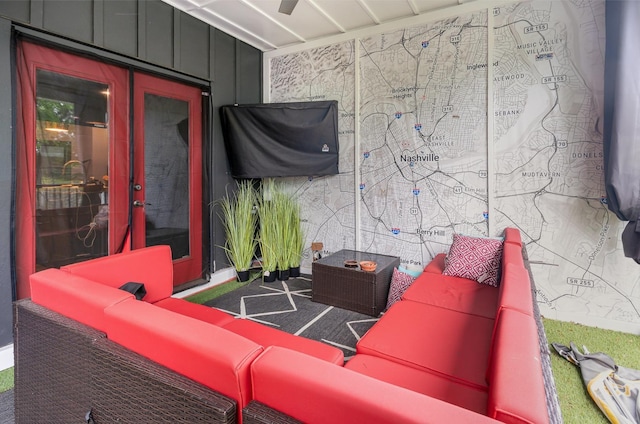 3802B Hutson Ave, Nashville, TN 37216 - view of patio / terrace with outdoor lounge area and french doors