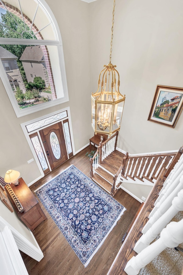 113 Abbeywood Dr, Nashville, TN 37215 - entryway with a chandelier, wood finished floors, and baseboards