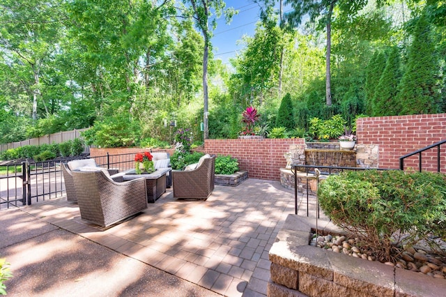 113 Abbeywood Dr, Nashville, TN 37215 - view of patio featuring outdoor lounge area and fence