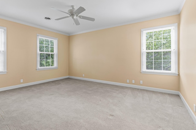 55 Revere Park, Nashville, TN 37205 - unfurnished room with ornamental molding, baseboards, light colored carpet, and ceiling fan