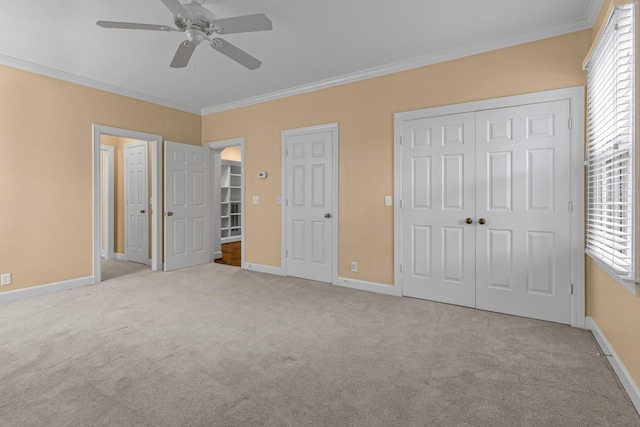55 Revere Park, Nashville, TN 37205 - unfurnished bedroom with crown molding, carpet flooring, baseboards, and a ceiling fan