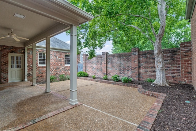 55 Revere Park, Nashville, TN 37205 - view of patio / terrace featuring a ceiling fan and a fenced backyard