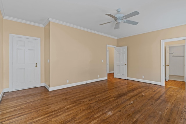 55 Revere Park, Nashville, TN 37205 - unfurnished bedroom with crown molding, wood finished floors, baseboards, and a ceiling fan