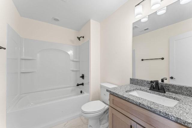 217 S Porter St S Unit 217, Winchester, TN 37398 - full bathroom with marble finish floors, shower / bath combination, toilet, and vanity