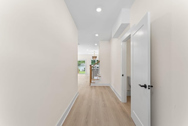 217 S Porter St S Unit 217, Winchester, TN 37398 - hall featuring light wood-style floors, recessed lighting, an upstairs landing, and baseboards