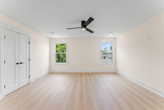 217 S Porter St S Unit 217, Winchester, TN 37398 - unfurnished bedroom featuring light wood-style flooring, baseboards, a ceiling fan, and recessed lighting