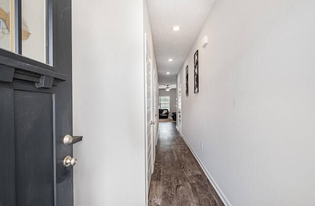 1840 Bethpage Dr, Murfreesboro, TN 37127 - corridor with recessed lighting, dark wood-type flooring, and baseboards