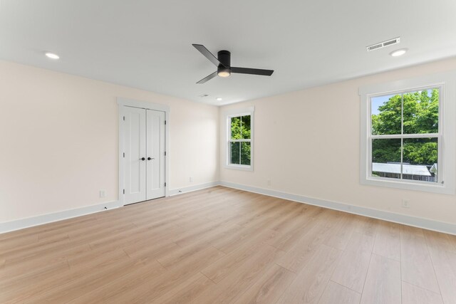 213 S Porter St Unit 213, Winchester, TN 37398 - unfurnished room featuring ceiling fan, light wood-type flooring, baseboards, and recessed lighting