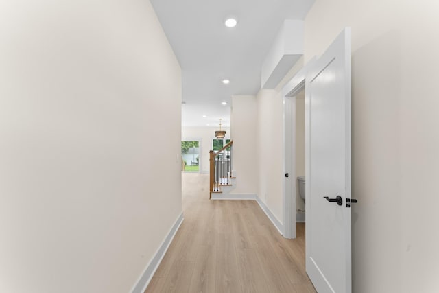 213 S Porter St Unit 213, Winchester, TN 37398 - hallway featuring light wood-style flooring, recessed lighting, baseboards, and an upstairs landing