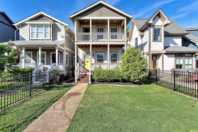 6214A California Ave, Nashville, TN 37209 - view of front facade with a balcony and covered porch