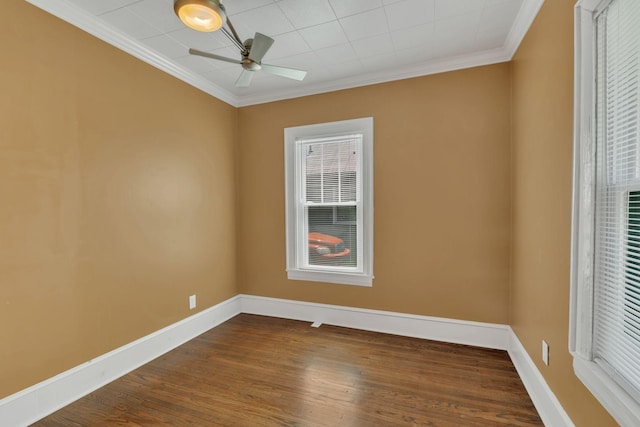 521 E Eastland St, Gallatin, TN 37066 - spare room with wood finished floors, ornamental molding, baseboards, and a ceiling fan