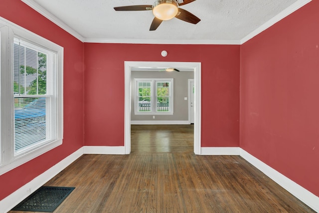 521 E Eastland St, Gallatin, TN 37066 - spare room with ceiling fan, wood finished floors, plenty of natural light, baseboards, and ornamental molding