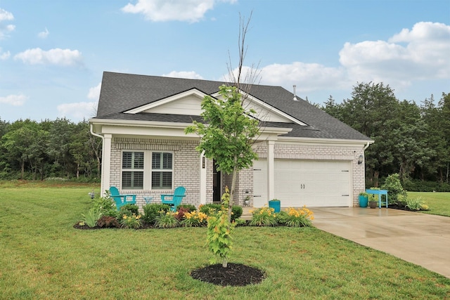 3706 Bonnie Blue Ct, Rockvale, TN 37153 - view of front of property featuring a front lawn, driveway, brick siding, and a shingled roof