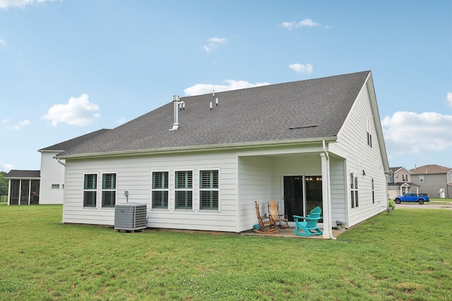 3706 Bonnie Blue Ct, Rockvale, TN 37153 - back of house with cooling unit, a yard, a patio area, and a sunroom