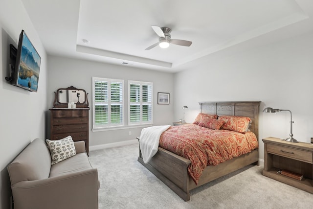 3706 Bonnie Blue Ct, Rockvale, TN 37153 - carpeted bedroom with a raised ceiling, baseboards, and a ceiling fan