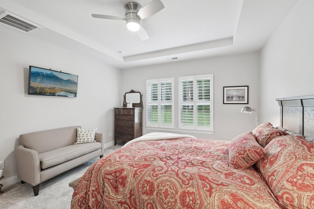 3706 Bonnie Blue Ct, Rockvale, TN 37153 - bedroom featuring carpet floors, a raised ceiling, and ceiling fan