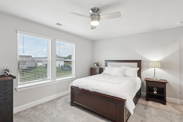 3706 Bonnie Blue Ct, Rockvale, TN 37153 - bedroom featuring light carpet, baseboards, and a ceiling fan